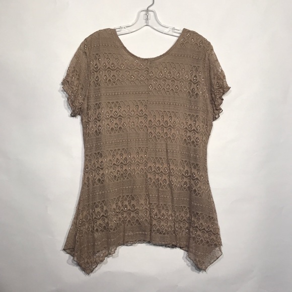 Shannon Ford New York Short Sleeve Lace Top Sz 1X - Picture 8 of 8